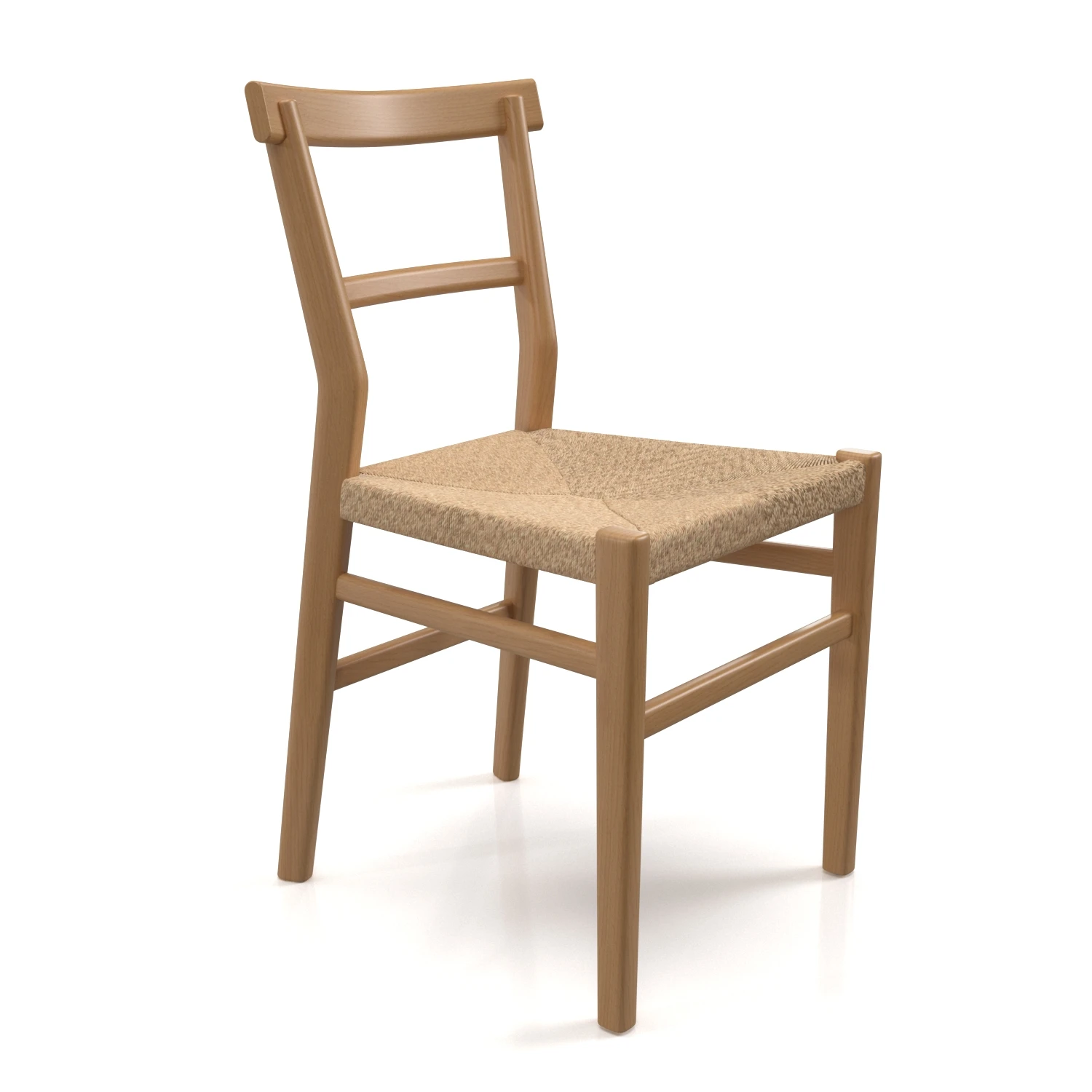 Oak Farmhouse Dining Chair PBR 3D Model_04